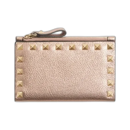 Valentino Garavani Rockstud Zip Detailed Wallet