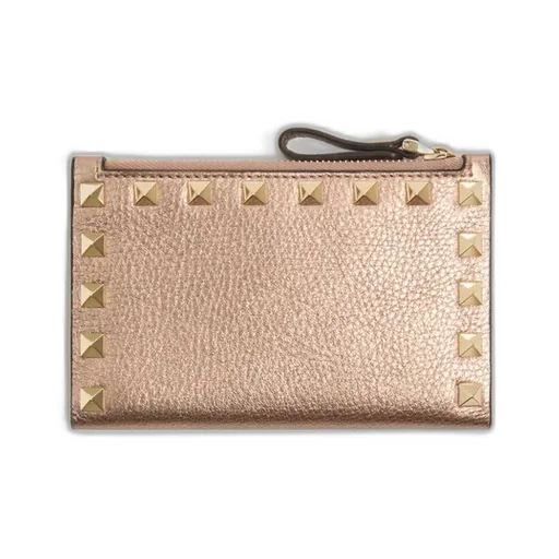 Valentino Garavani Rockstud Zip Detailed Wallet