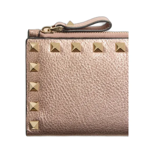 Valentino Garavani Rockstud Zip Detailed Wallet