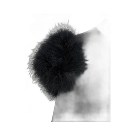 Crepe Couture Feather Mini Dress