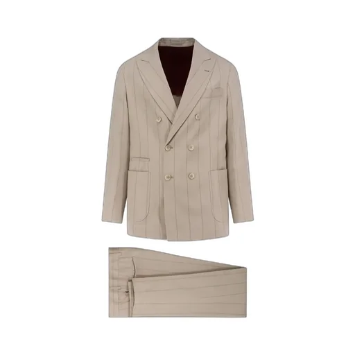 Brunello Cucinelli Double-Breasted Striped Suit