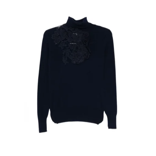 Ermanno Scervino Floral-Lace High-Neck Jumper