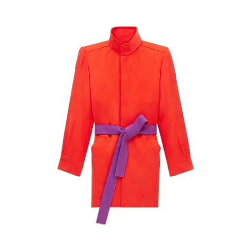 Saint Laurent Belted High Neck Coat