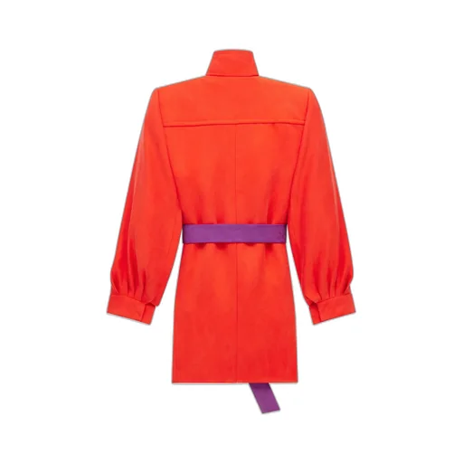 Saint Laurent Belted High Neck Coat