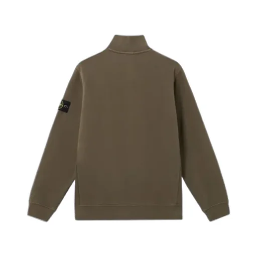 Stone Island Logo Patch Zip-Up Sweatshirt