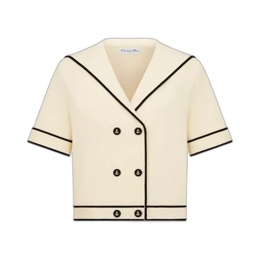 Short-Sleeved Jacket With Sailor Collar