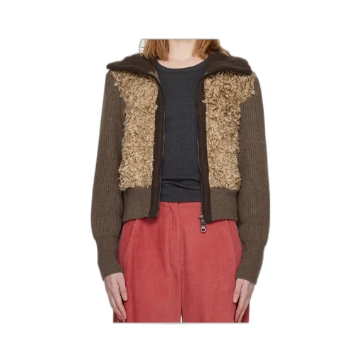 Fur Combo Knit Cardigan