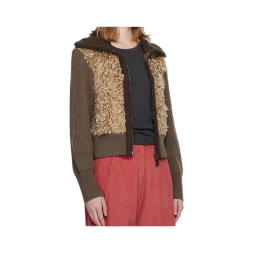 Fur Combo Knit Cardigan