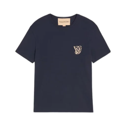 Valentino Logo Embroidered Crewneck T-Shirt