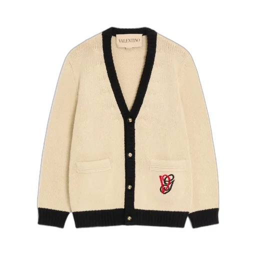 Valentino Wool Cardigan With Embroidered Vg