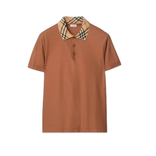 Burberry Checked Collar Short-Sleeved Polo Shirt