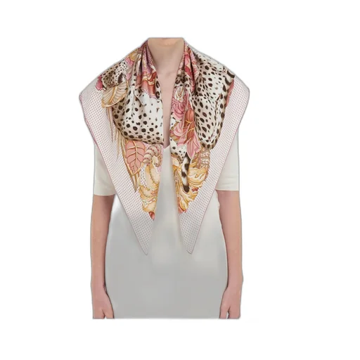 Cheetah Print Silk Square Scarf