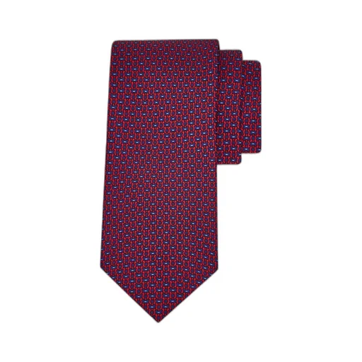 Gancini Print Silk Tie