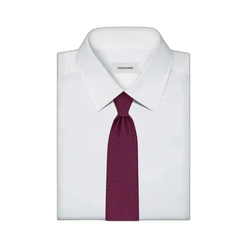 Gancini Print Silk Tie