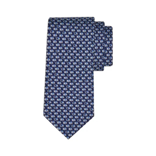 Elephant Print Silk Tie