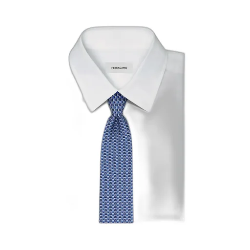 Ferragamo Gancini Bicolor Print Tie