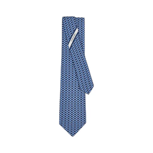 Ferragamo Gancini Bicolor Print Tie