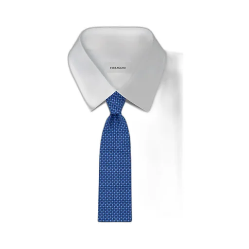 Gancini Letter Print Silk Tie