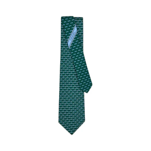 Race Print Silk Tie