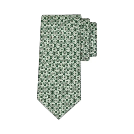 Gancini Square Print Silk Tie