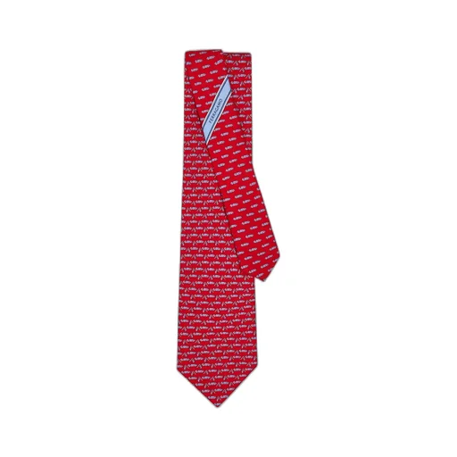 Race Print Silk Tie