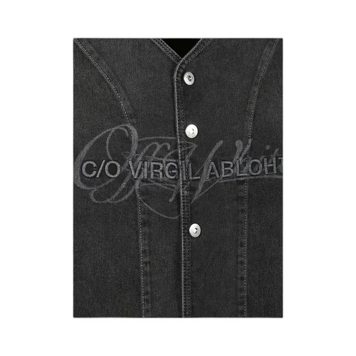 Off-White Button-Up Denim Baseball Shirt