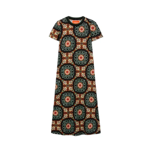 Sporty Swing Short-Sleeve Midi Dress