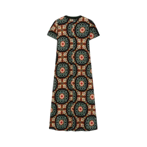 Sporty Swing Short-Sleeve Midi Dress
