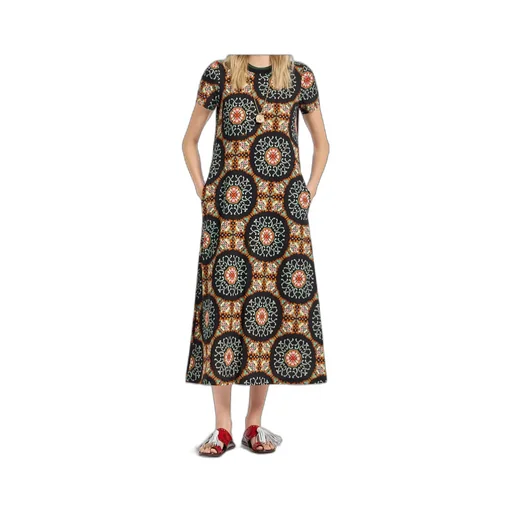 Sporty Swing Short-Sleeve Midi Dress