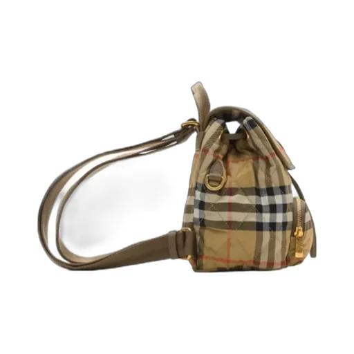 Burberry Logo Patch Checked Quilted Backpack