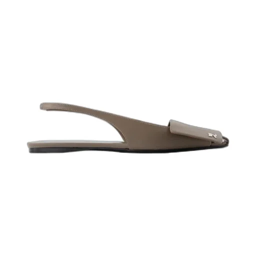 CourrÈGes Fold Leather Slingback Ballerinas