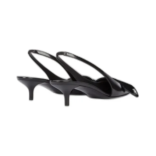 Courrges Fold Leather Slingback Pumps