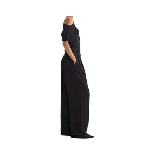 High-Waisted Pleated Casual Pants