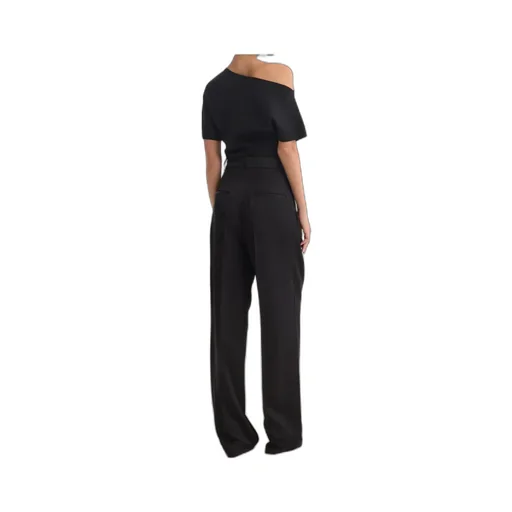 High-Waisted Pleated Casual Pants