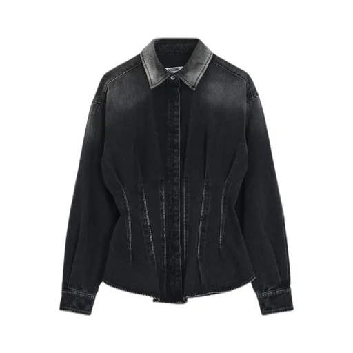 Moschino Pleated Denim Shirt