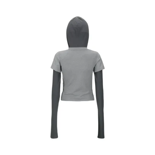 Pleated Hooded T-Shirt