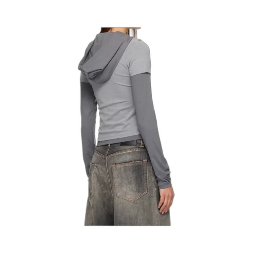 Pleated Hooded T-Shirt