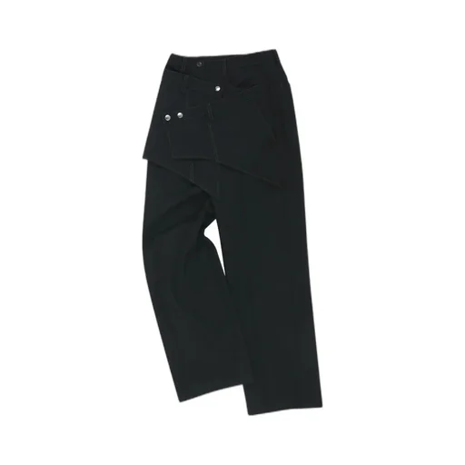 Wool Blend Twill Casual Pants