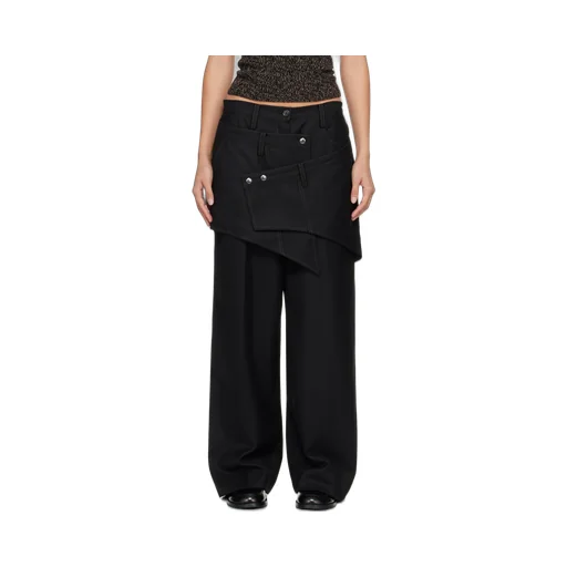 Wool Blend Twill Casual Pants