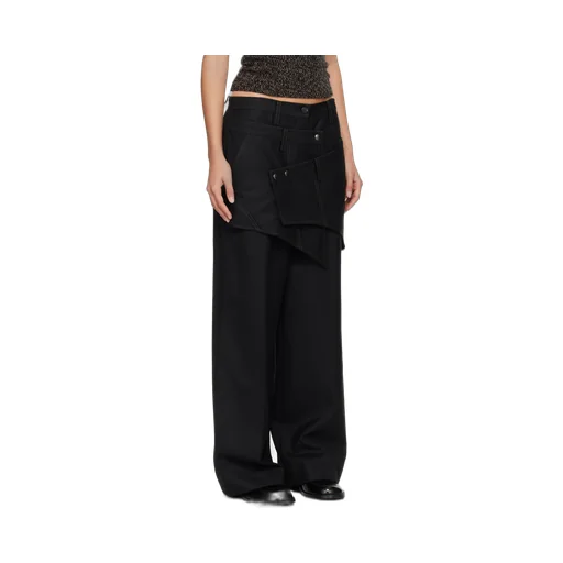 Wool Blend Twill Casual Pants