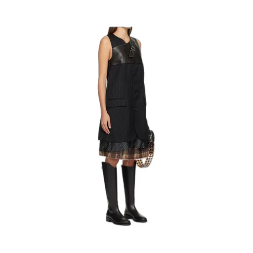 Suit-Style Sleeveless Midi Dress