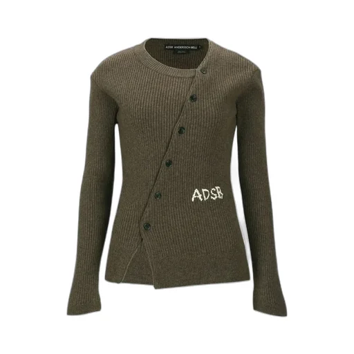 Ribbed Knit Wool Blend Cardigan