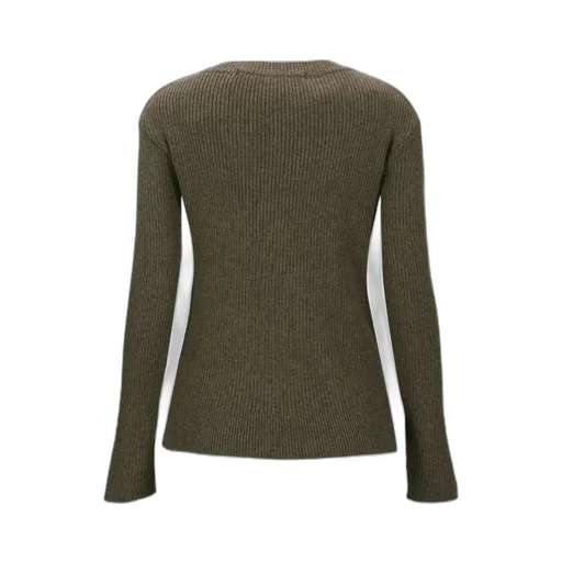 Ribbed Knit Wool Blend Cardigan