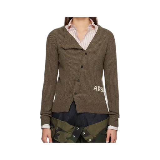 Ribbed Knit Wool Blend Cardigan