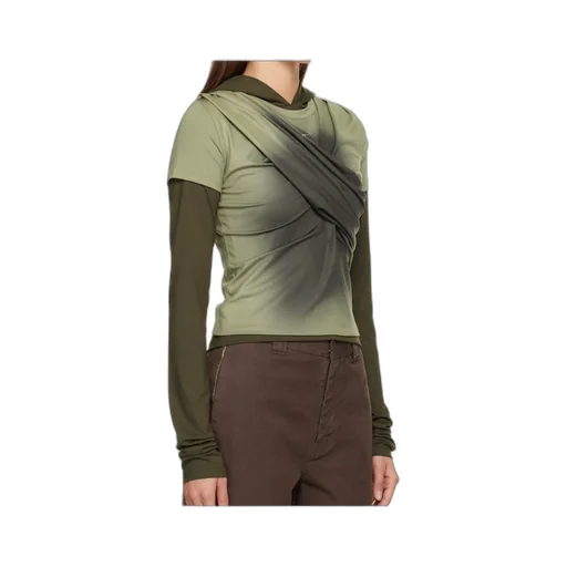 Pleated Hooded T-Shirt