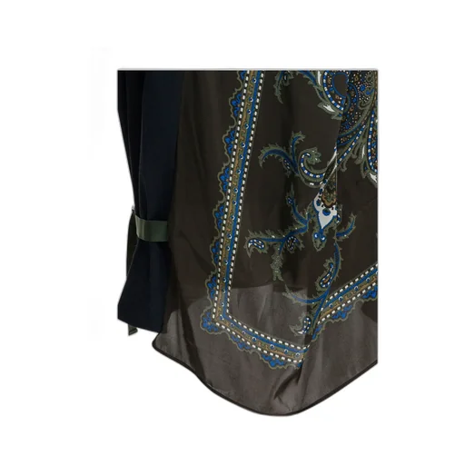 Sacai Paisley-Printed Panelled Asymmetric Top