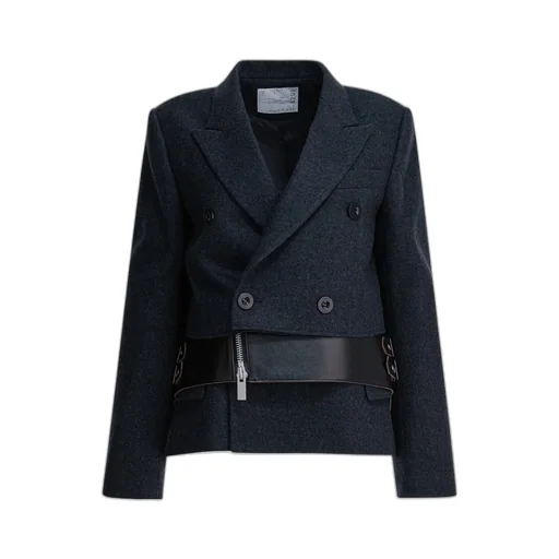 Sacai Double Breasted Panelled Jacket