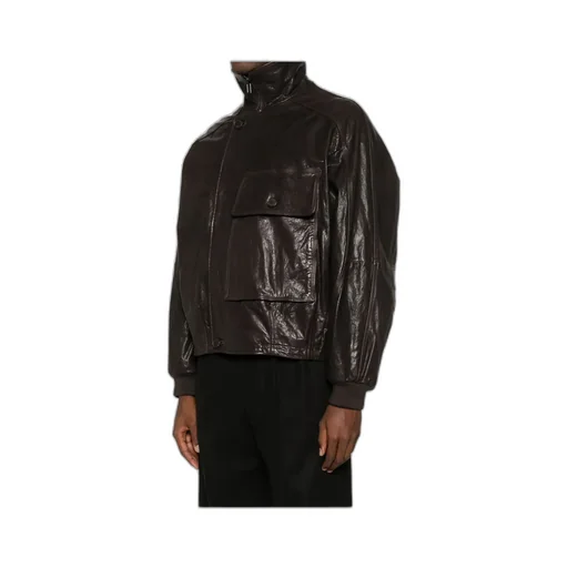 Patch-Pocket Leather Jacket