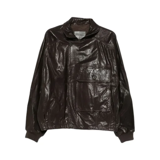 Patch-Pocket Leather Jacket