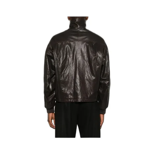 Patch-Pocket Leather Jacket